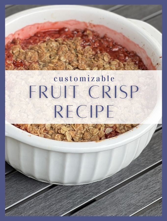 fruit crisp in baking dish