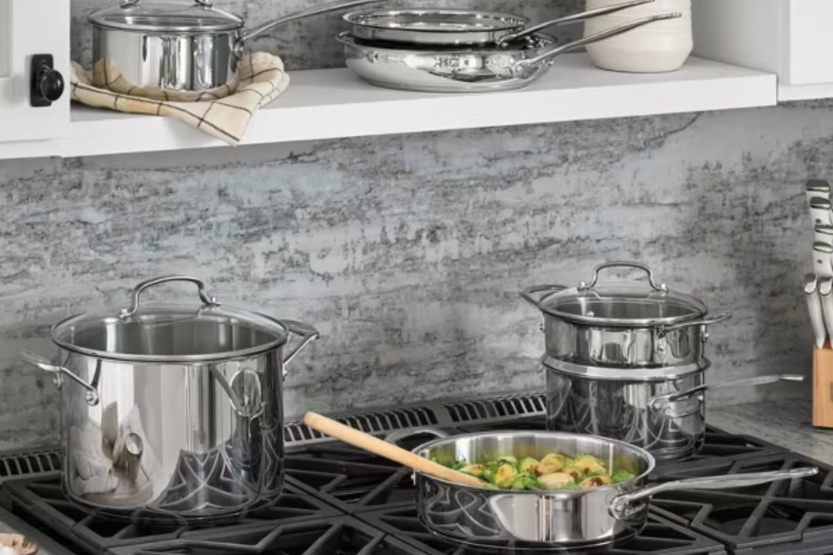 Stainless steel cookware set from Cuisinart