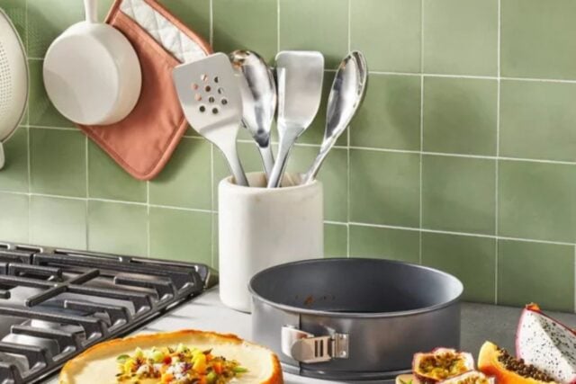 Stainless Steel Cooking Utensils and food on counter - Target Figmint