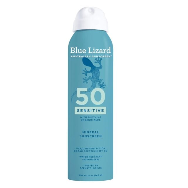 blue lizard sensitive sunscreen spray spf 50