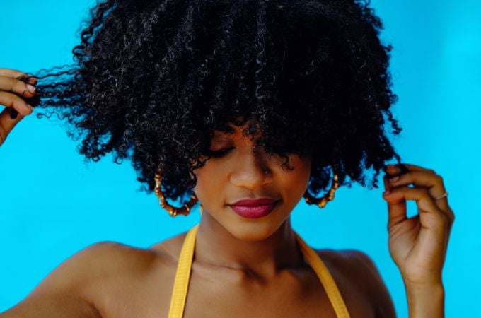 woman with coily hair