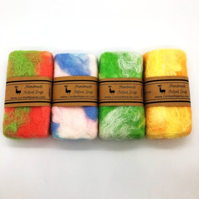 felted goat milk soap

